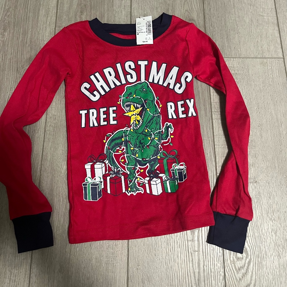 4/$10 - Childrens Place Boys Christmas Shirt Size 4 NWT Pajama Top